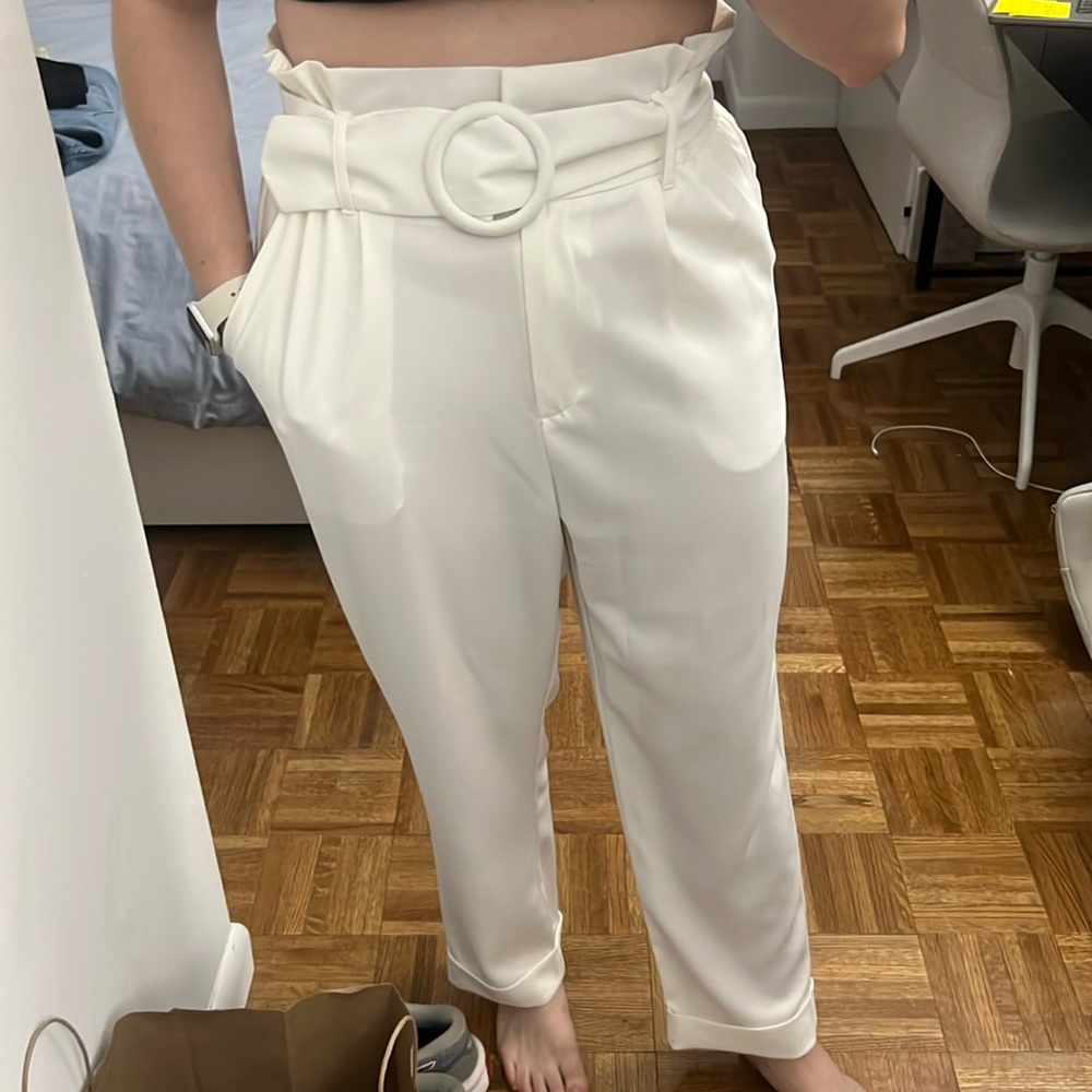 White Belted Trouser